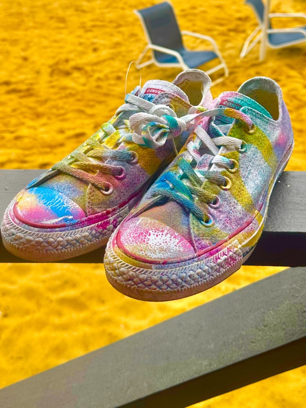 New Woman’s Converse All Star Low Top Multi Color Tie Dye Splatter Sneaker 7.5